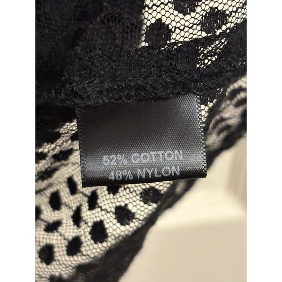Corey Lynn Calter Black Sheer Dot Top Peplum Tie Front Size 4 - Picture 5 of 8